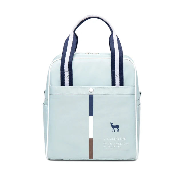 Portable Lunch Bag  New Thermal Insulated Lunch Box Tote Cooler Bag Bento Pouch Lunch Container School Food Storage Bags 8680-Light Blue