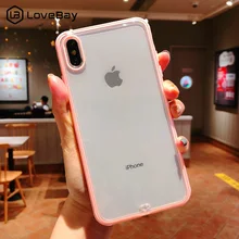 Lovebay противоударный бампер прозрачный силиконовый чехол для телефона iPhone 11 Pro X XR XS Max 7 8 6 6s Plus Прозрачная мягкая задняя крышка