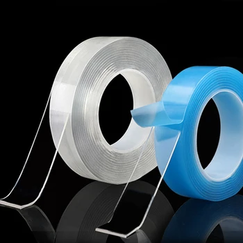 

Transparent Magic nano-tape Washable Reusable Double-Sided tape Adhesive Nano Traceless Sticker Removable Universal Disks Glue