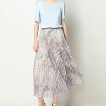 Faldas mujer moda марлевые женские элегантные гофрированные длинные юбки с принтом звезды