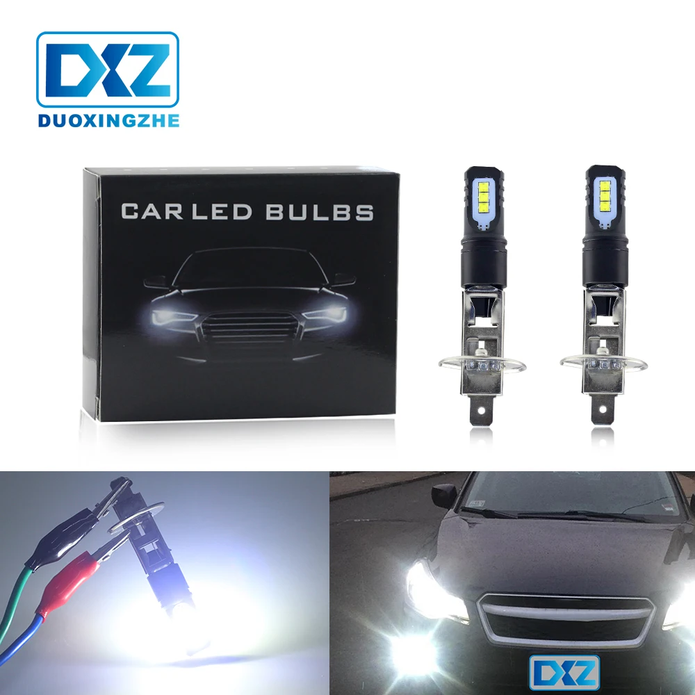 

DXZ 2pcs H1 Led Fog lights Blub Car Driving Running Lamp Headlight Turning Parking Bulb 1200LM 2525SMD 6000K White 12V 24V