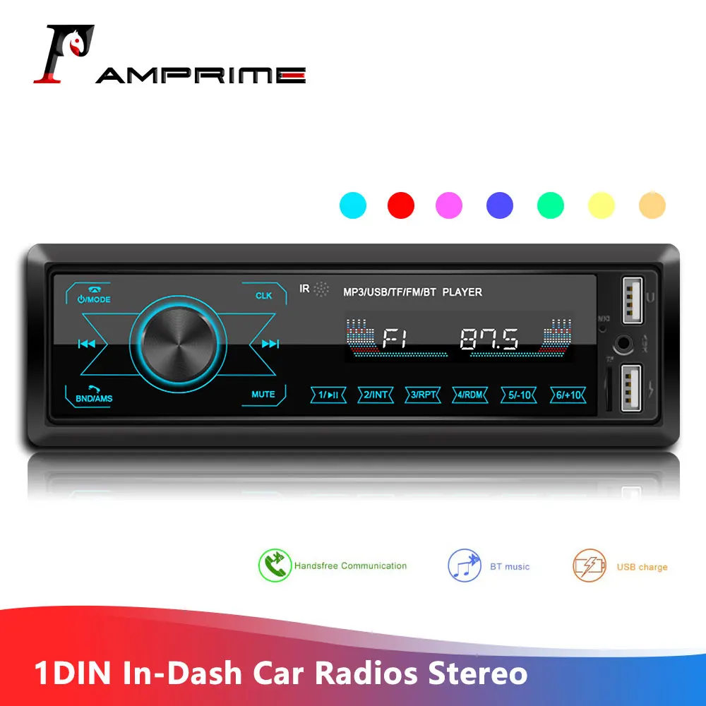 AMPrime 1DIN In Dash Car Radios Stereo Remote Control Digital Bluetooth