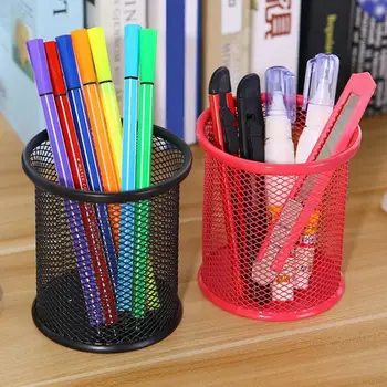 

Hot sale 4Pc Metal Stand Mesh Style Pen Pencil Ruler Holder Desk Organizer Storage