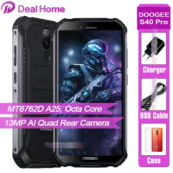 Перейти на Алиэкспресс и купить Doogee S40 Pro смартфон MT6762D A25 4 Гб + 64 Гб 13 МП камера заднего вида NFC поддержка 5,45 дюймHD + IPS экран с Android 10,0