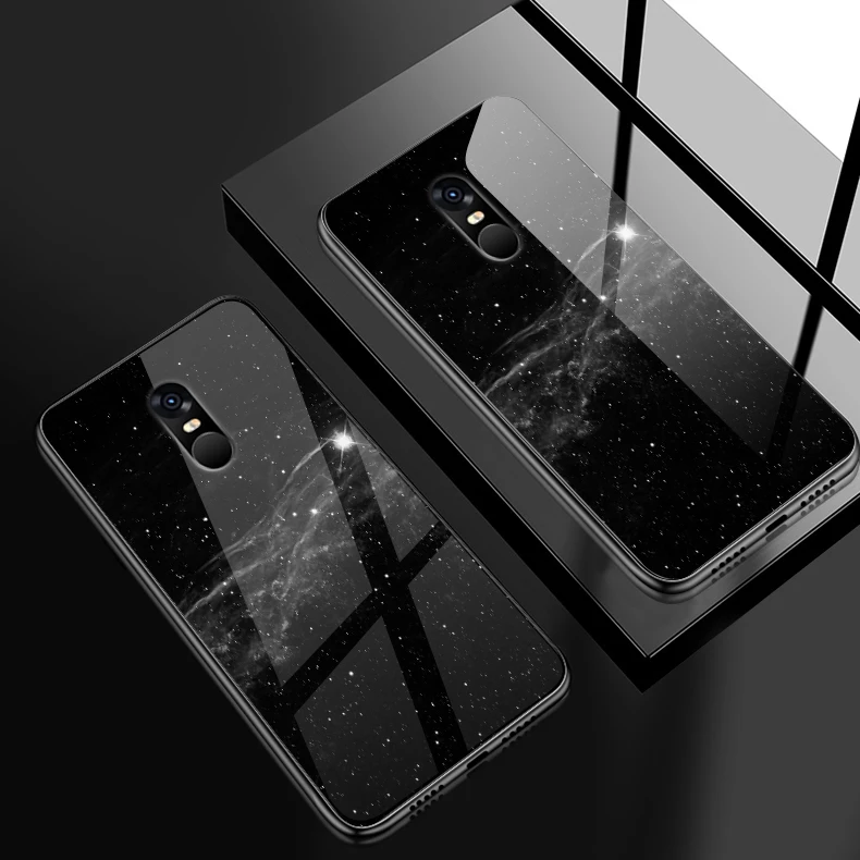 for Xiaomi 5X 6X 8 9 SE A1 A2 Lite Anti Knock Tempered Glass Cover for Redmi Note 4X 5A 6 7 Pro Prime Luxury Fashion Hard Case - Цвет: W242