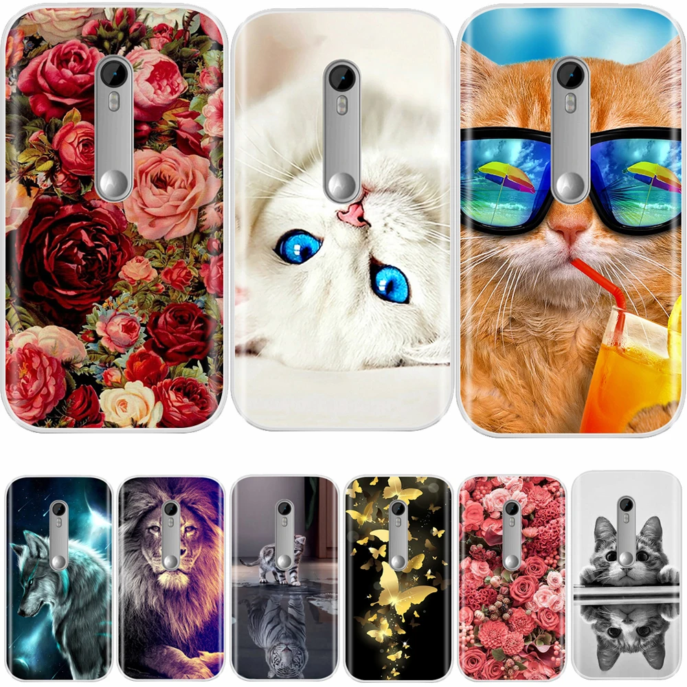 Чехол для Moto G3 Мягкий Силиконовый ТПУ Модный Рисунок накладка на заднюю панель