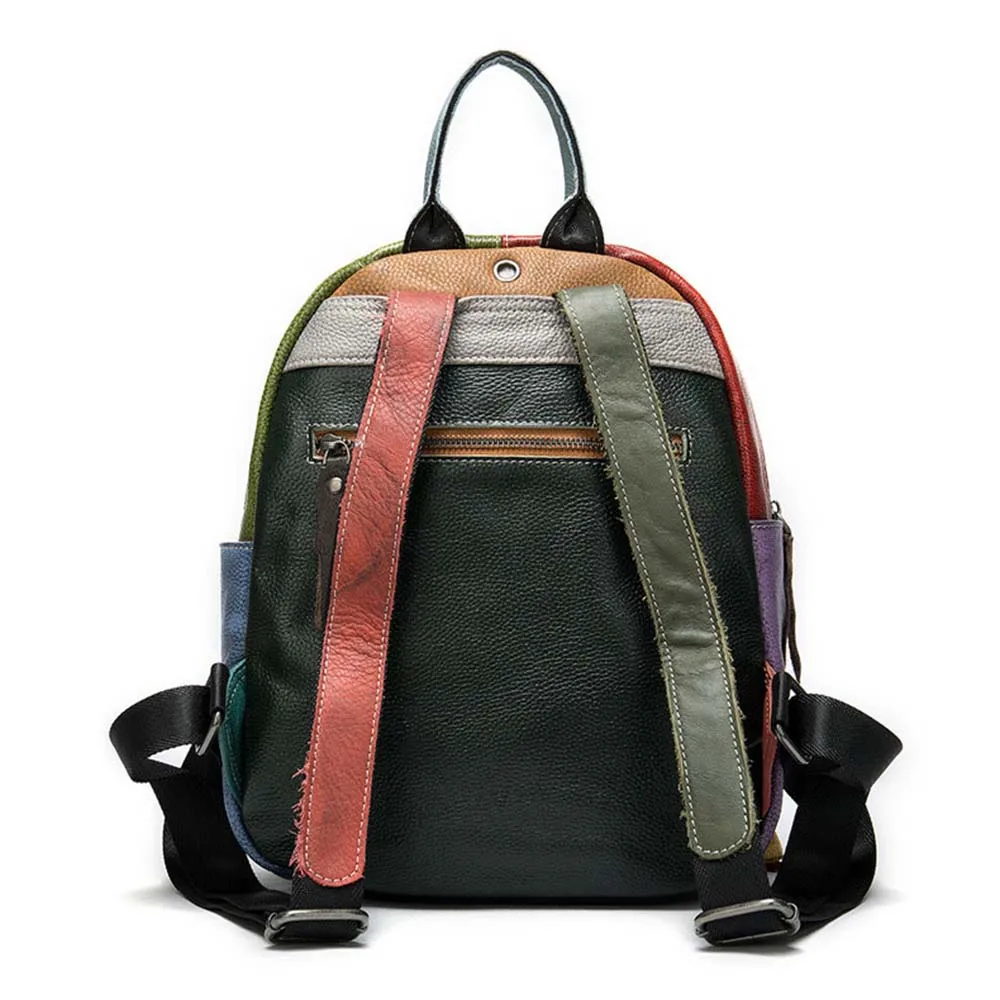 Lukegear коровья кожа рюкзак для женщин смешанные цвета Backbags большой емкости высокое качество сумки роскошные дизайнерские