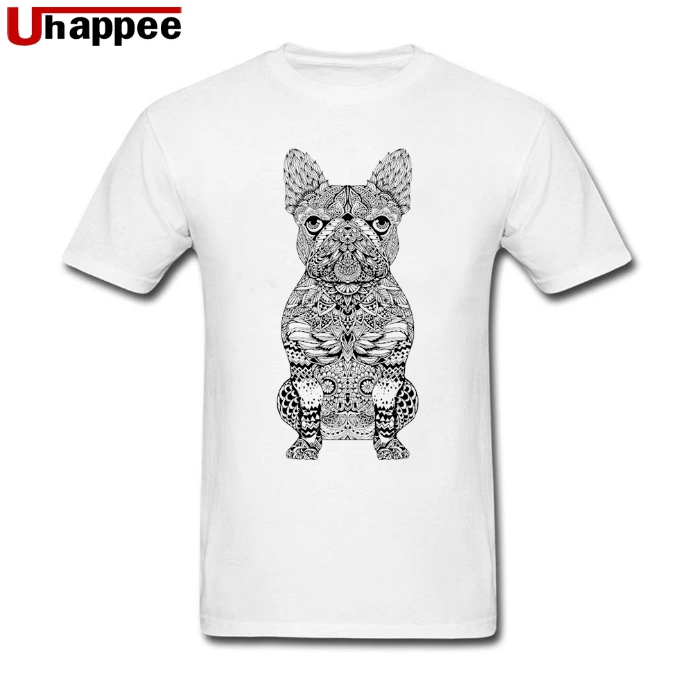 Футболки Sacred Mandala Frenchie Французский бульдог мужской 80S Хип Хоп Футболка мужская