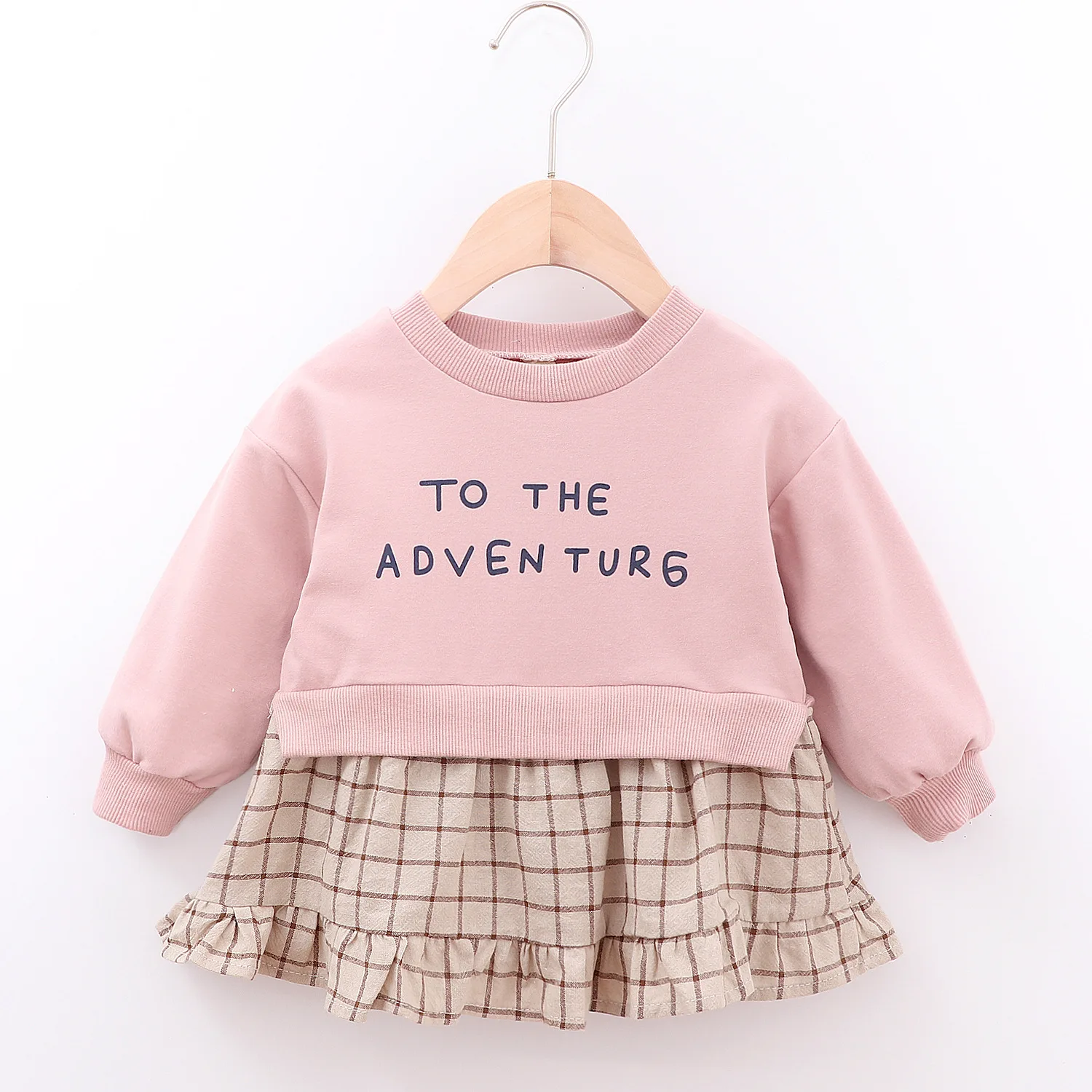 

2019 Kids Knitted Chequered Half-length Skirt