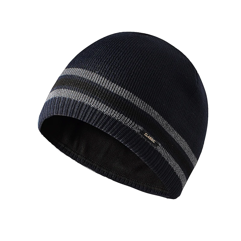 

Men Hat Winter Fleece Beanie Warm Knit Autumn Outdoor Skiing Accessory Soft Solid Color For Teenagers