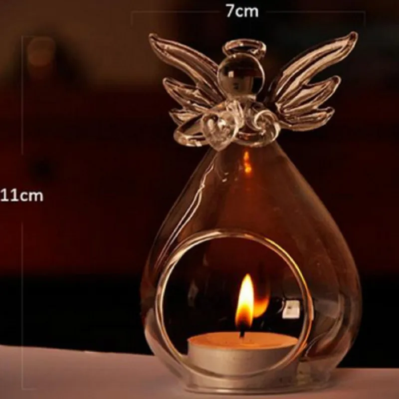Hollow Glass Angel Candle Holder Garden Night Wedding Outdoor Tea Light Decor Decoration Home Accessories | Дом и сад