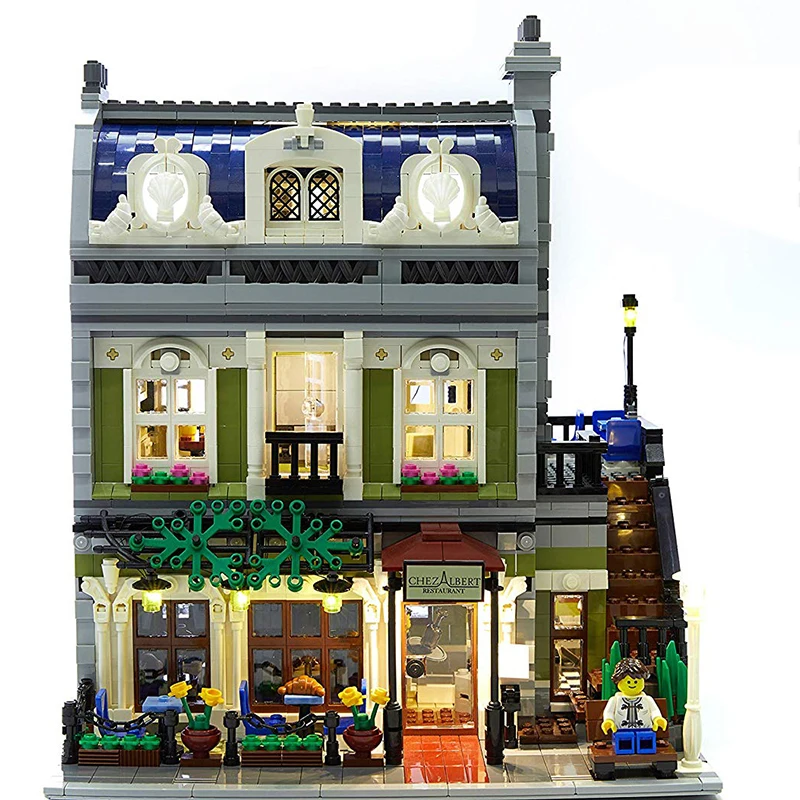 

15010 Legoinglys City Street Creator Series Creative Parisian Restaurant Apartment Building Blocks 2418Pcs Compatible With Bela