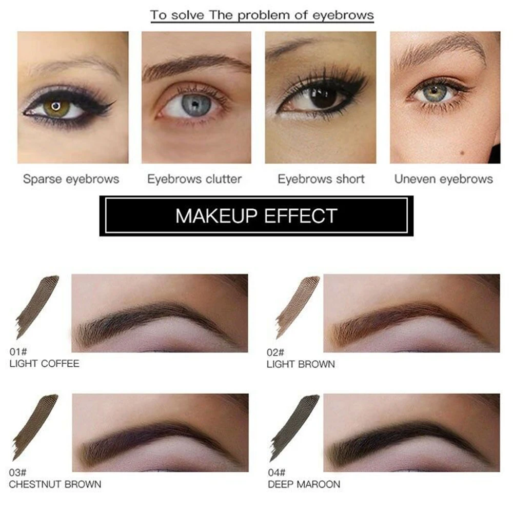 4 цвета Air Cushion крем для бровей Enhancer гель waterproof водонепроницаемый влагостойкий тинт для макияжа бровей с кисточкой