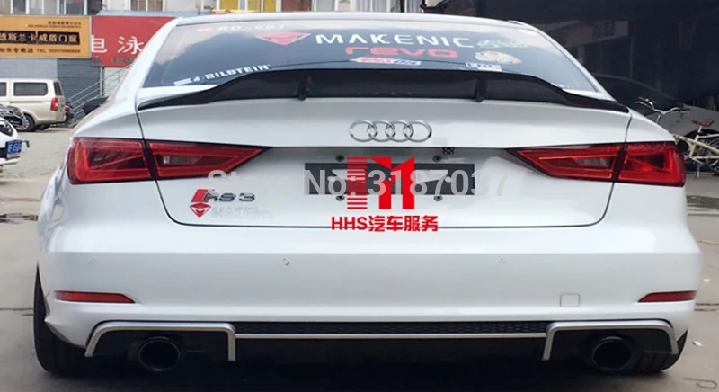 

for Audi A3 S3 lip shape car 4 doors Carbon Fiber rear boot Wing Spoiler Rear Roof Spoiler Wing Trunk Lip Boot Cover Car Styling