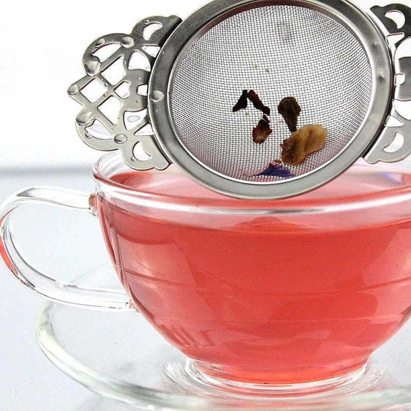 

Promotion! 3-Pack Stainless Steel Tea Infuser Mesh Strainer with Drip Bowls for Hanging On Teapots, Mugs, Cups to Steep Loose Le