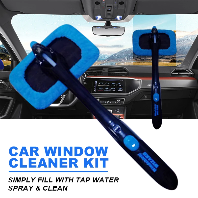 Car Window Cleaner Kit Windshield Wizard Spray & Clean Dust Fog