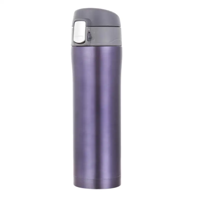 Light Purple 450 мл Термоизолированный термобутылка из нержавеющей стали, кружка для кофе, дорожная бутылка для напитков, 4 цвета для путешествий/улицы/офиса - Цвет: Light Purple