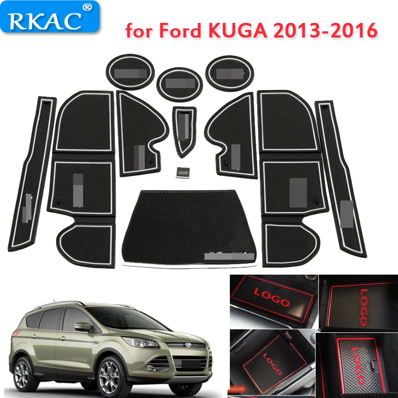 RKAC резиновые ворота Слот коврик для Ford KUGA 2013- аксессуары, автомобильный коврик межкомнатный дверной коврик/Подстаканники автомобильный Стайлинг нескользящий