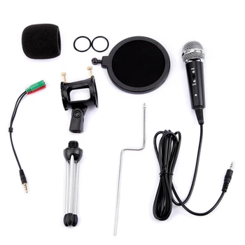 

Recording Condenser Microphone Mobile Phone 3.5mm Jack Microfone for Computer PC Karaoke Mic for Phone