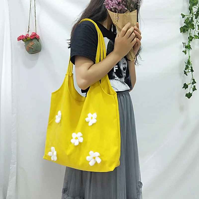 Женская маленькая Цветочная сумка-тоут для путешествий на открытом воздухе, Холщовая Сумка На Одно Плечо K-BEST
