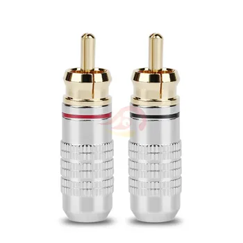 

5pcs RCA shaker Connector RCA Gold Plated Male Plug Adapter For Headphone Audio Cable Audio And Video Connector Black Red