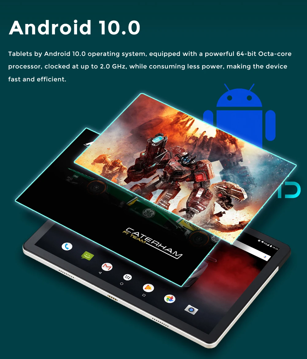 10.1 Inch Android 10.0 Tablet - 6+128GB ROM, 1920x1200 IPS, SIM Card, 4G LTE FDD, Wifi, Bluetooth, Octa Core, Google Play Description Image.This Product Can Be Found With The Tag Names Cheap Tablets, Computer Office, High Quality Computer Office, Tablets