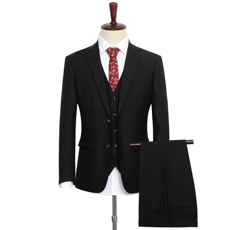 SHAN BAO plus size L-9XL loose suit autumn classic brand business casual young men's banquet wedding suit navy black blue formal suit
