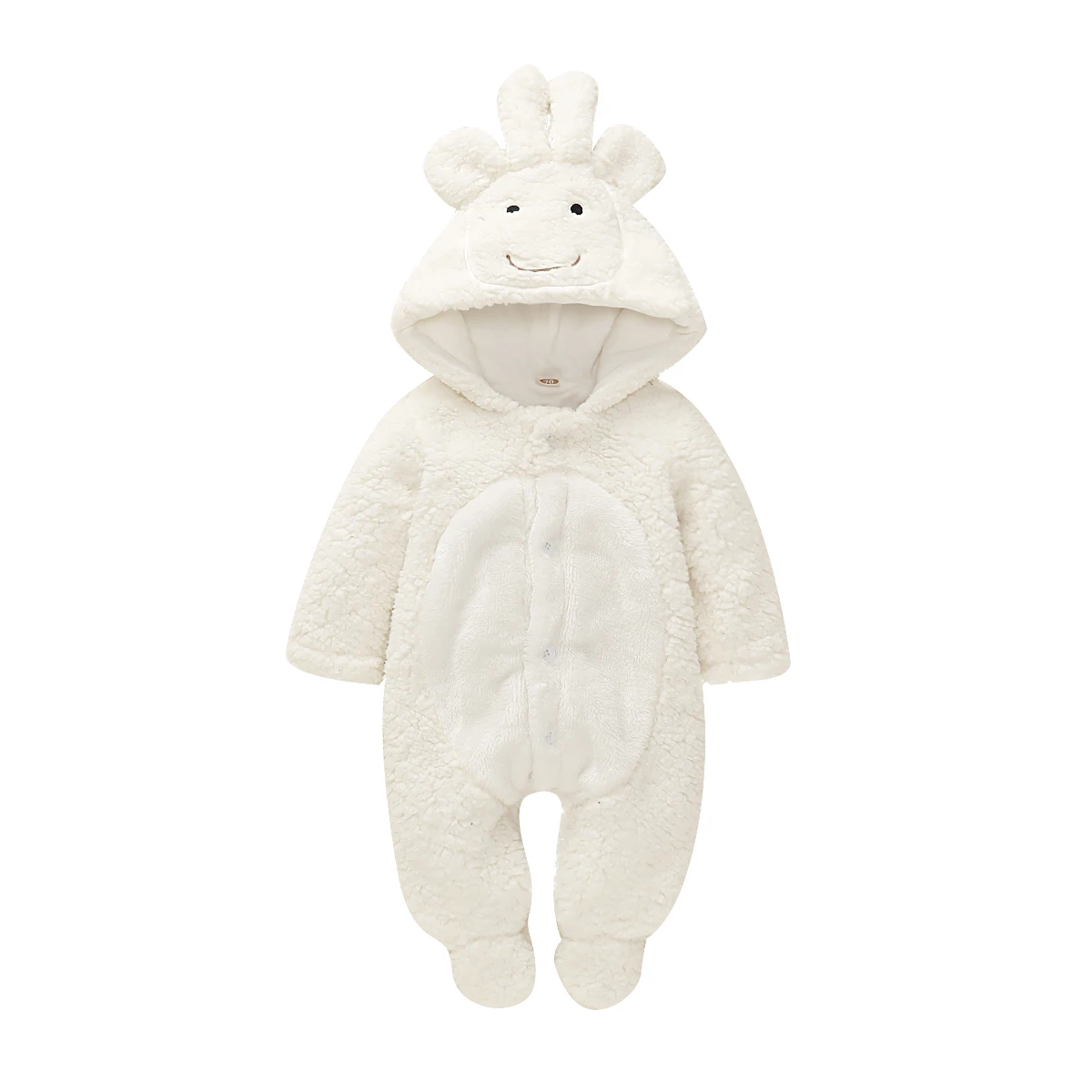 1 Emmababy Одежда для новорожденных мальчиков и девочек с милым овечьим пухом, комбинезон, теплый милый 3d-костюм, наряды с пуговицами на зиму - Цвет: 1