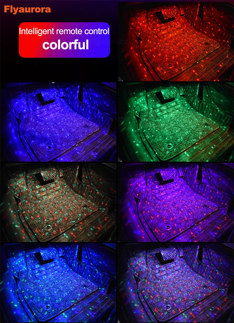 Новая автомобильная лампа для ног, окружающие лампы RGB Usb/беспроводной пульт дистанционного управления/управление музыкой/несколько режимов, декоративный неоновый светильник для автомобильного интерьера