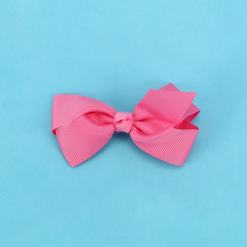 20Pcs/Lot Girls Grosgrain Ribbon Bow Hair Clips Simple Pure Color Bowknot Kids Hairpins Hair Grips Baby Hair Accessories