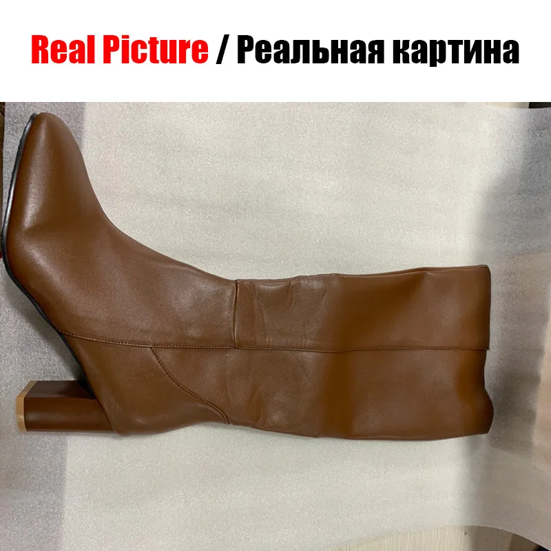 DORATASIA/Новые Брендовые женские ботинки до середины икры, большие размеры 32-45 женская обувь на высоком каблуке женские Повседневные Вечерние ботинки из органической кожи на осень и зиму