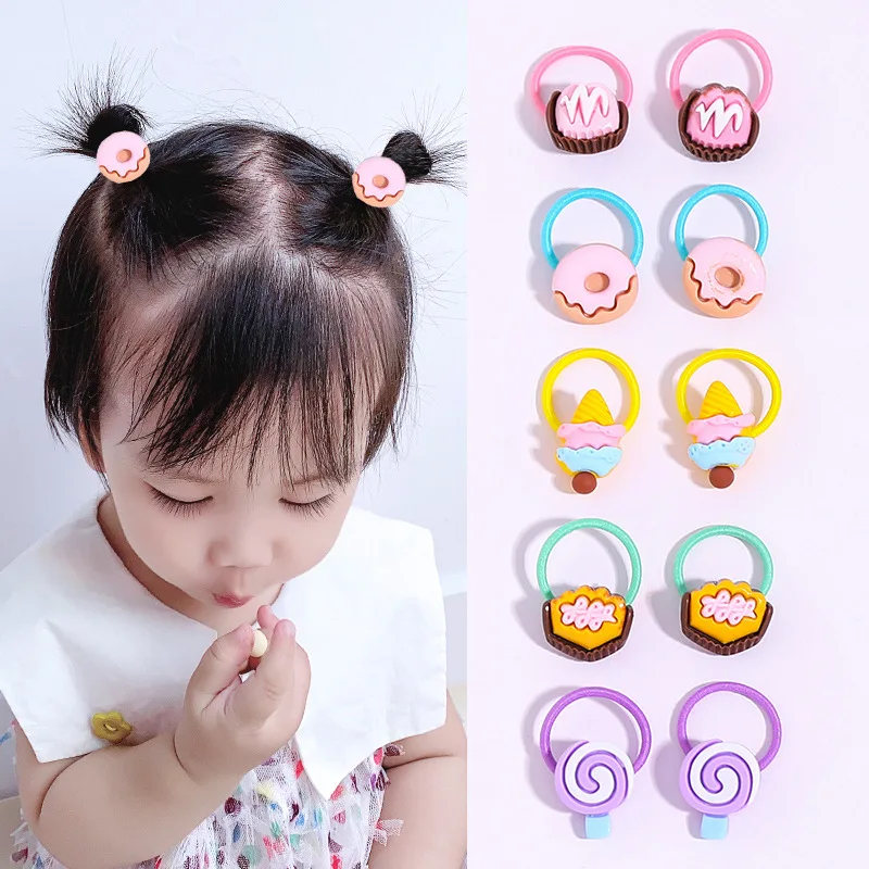 

10pcs/lot Hair Accessories Children's Elastic Hair Accessories Mini Rubber Band Cartoon Princess Ponytail Holder Cute Girl Gift