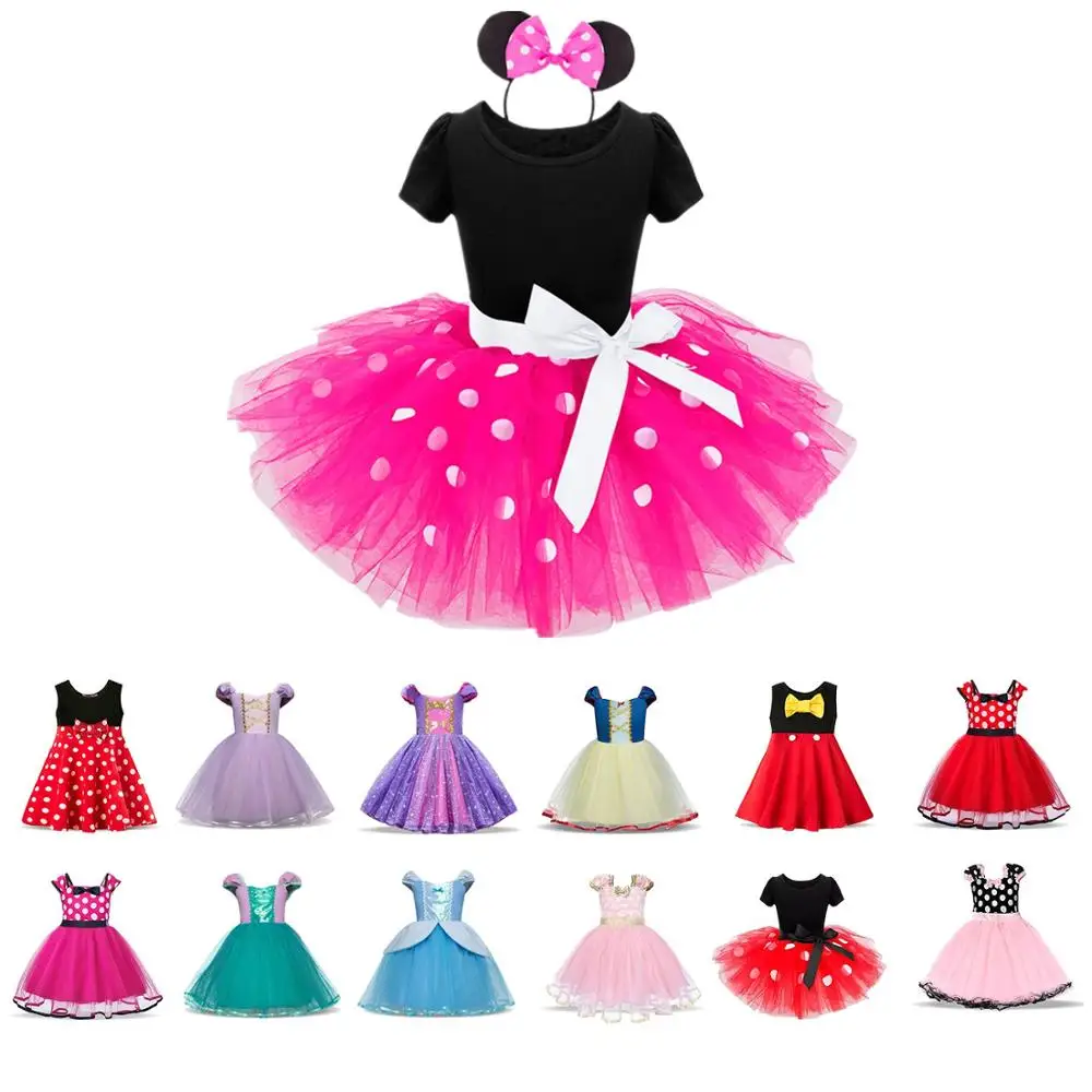 Маскарадный костюм Минни Маус для девочек на день рождения, Пасху, маскарадный костюм на Хэллоуин, платье Белоснежки, платье принцессы, Vestidos infantil