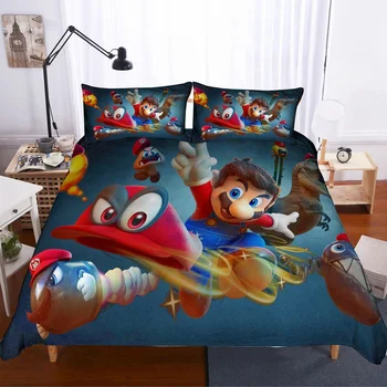 

3d Game Super Mario Bros. Bedding Child Is Covered with Bedding Set, Single Bed, Double Bed, Queen, King Sheet
