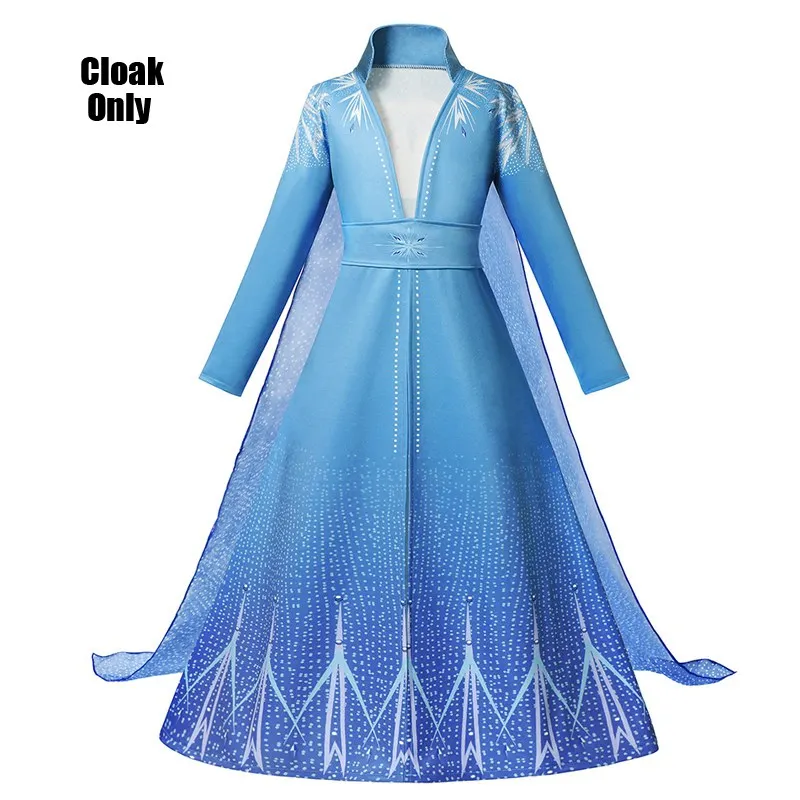 Cloak C Only MUABABY/нарядный костюм принцессы Анны и Эльзы для девочек; детские Новые Вечерние платья Снежной Королевы на Хэллоуин, карнавал; Одежда для девочек - Цвет: Cloak C Only