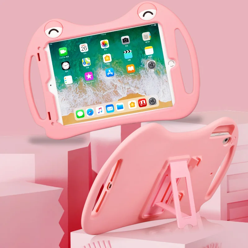 

Защитный силиконовый чехол с мультяшной лягушкой для iPad 10,2, 9 Pro, 9,7, 10, 5, чехол Mini 1, 2, 3, 4, 5, 7,9 дюйма, противоударный чехол с подставкой