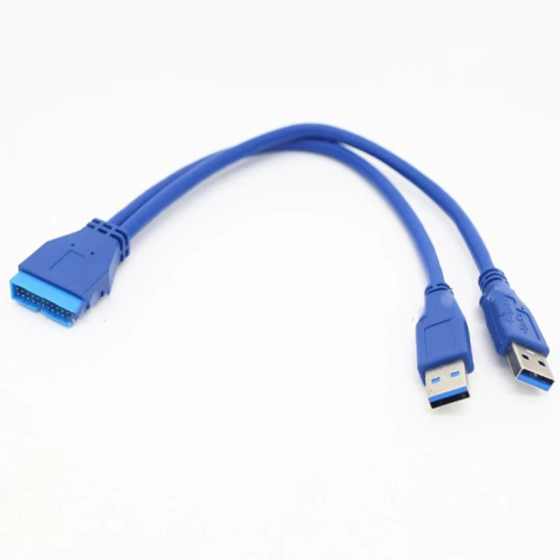 10 шт. двойной 2 порта USB 3,0 A Тип Штекерный к 20 pin разъем адаптера шнур 0,3 м