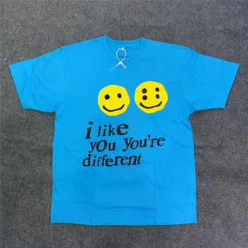 

New Blue CPFM.XYZ W.W.C.D. I like you Tee Men Women 1:1 High Quality HIP-HOP Travis Scott ASTROWORLD T-shirt