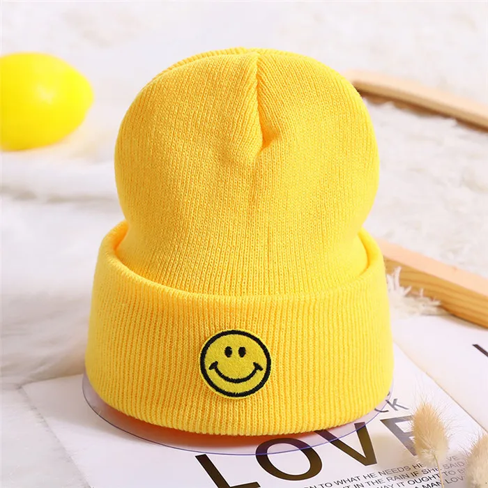 yellow Новые Вязаные детские шапки для девочек и мальчиков на осень и зиму, вязаные шапки в стиле хип-хоп, модные теплые шапки для малышей, аксессуары - Цвет: yellow