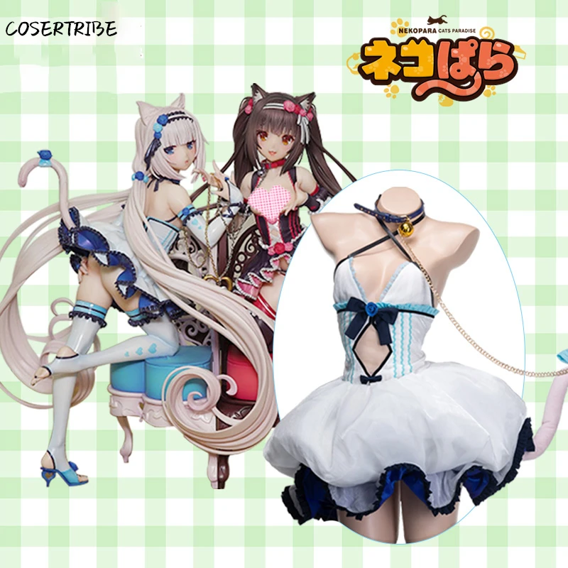 Anime NEKOPARA Cat Paradise Vanilla Lovely Maid Dress Uniform Outfit Cosplay Costume For Women Halloween Free shipping New - Цвет: Vanilla