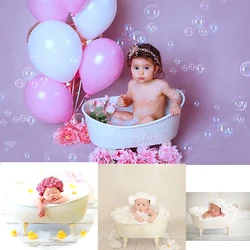 Accessoires de photographie pour nouveau nés, lits de bébé, douche en fer, baignoire, ensemble de canards en coton, meubles à bulles pour enfants, accessoires Photo 