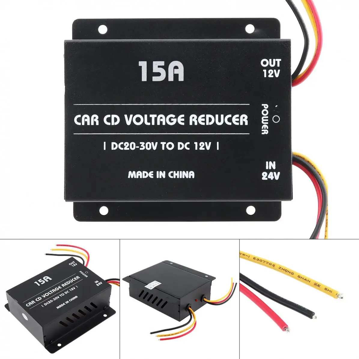 

15A 180W DC 24V to 12V Power Converter Electric Inverter Voltage Reducer Step-down Transformer New