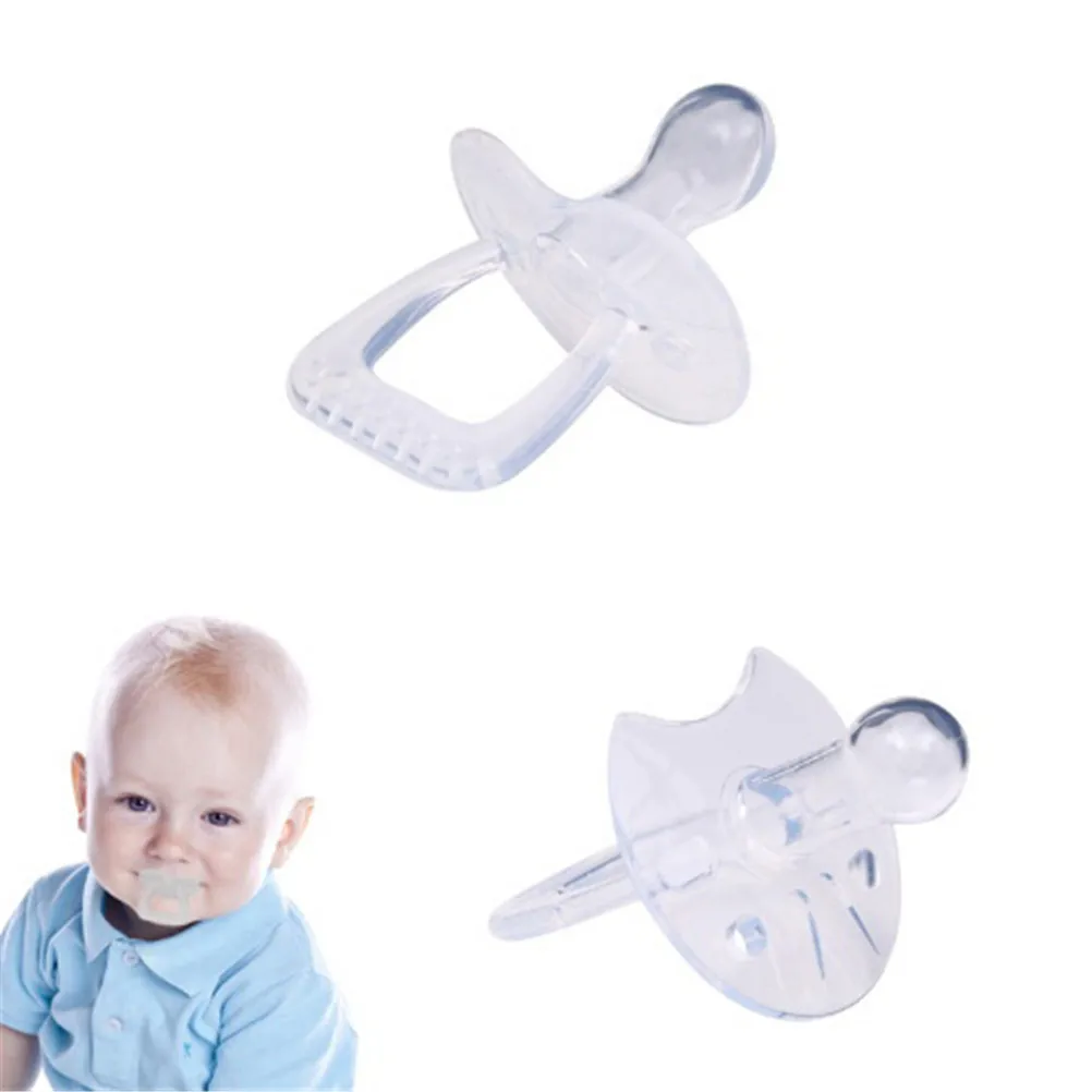 Baby Quality Liquid Silicone Sleeping Pacifier Transparent Safe Gel Care Infant Toddler Flat Round Nipple | Мать и ребенок