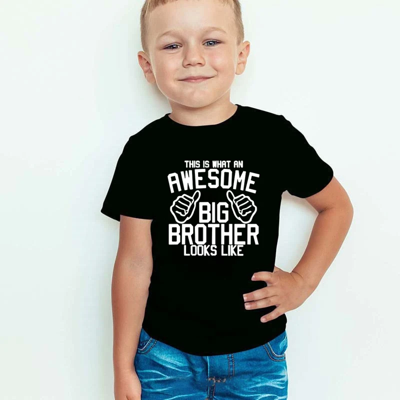 Это потрясающая футболка для девочек с надписью Big Brother Look Like Летняя одежда Модные