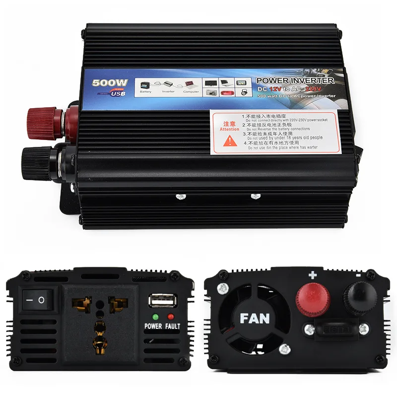 

500W vehicle inverter 12V to 220V on-board power solar inverter