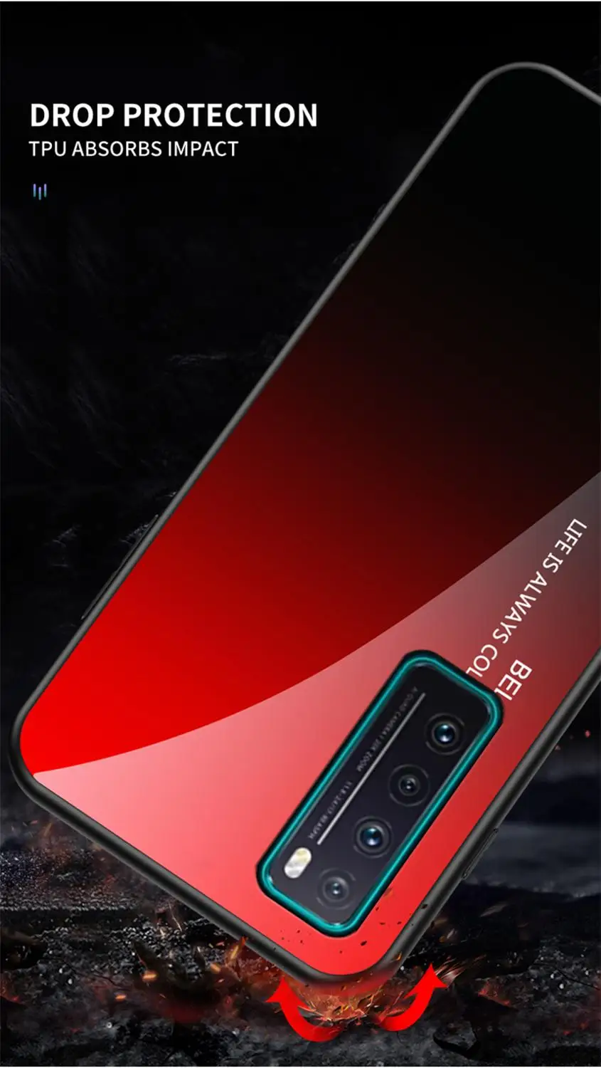 Чехол OUDINI из градиентного стекла для Huawei nova 7|Бамперы| |