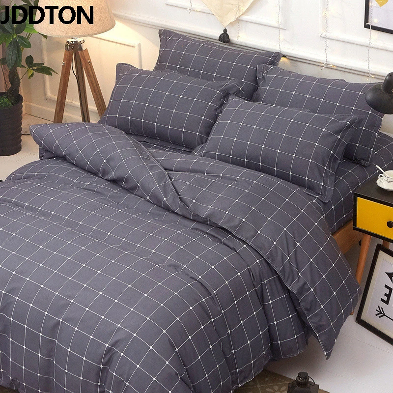 

JDDTON 2019 New Classic Colorful Bedding Set 5 Size Solid Color Bed Linings Duvet Pillowcases Cover Bed Sheet Cover Set BE011