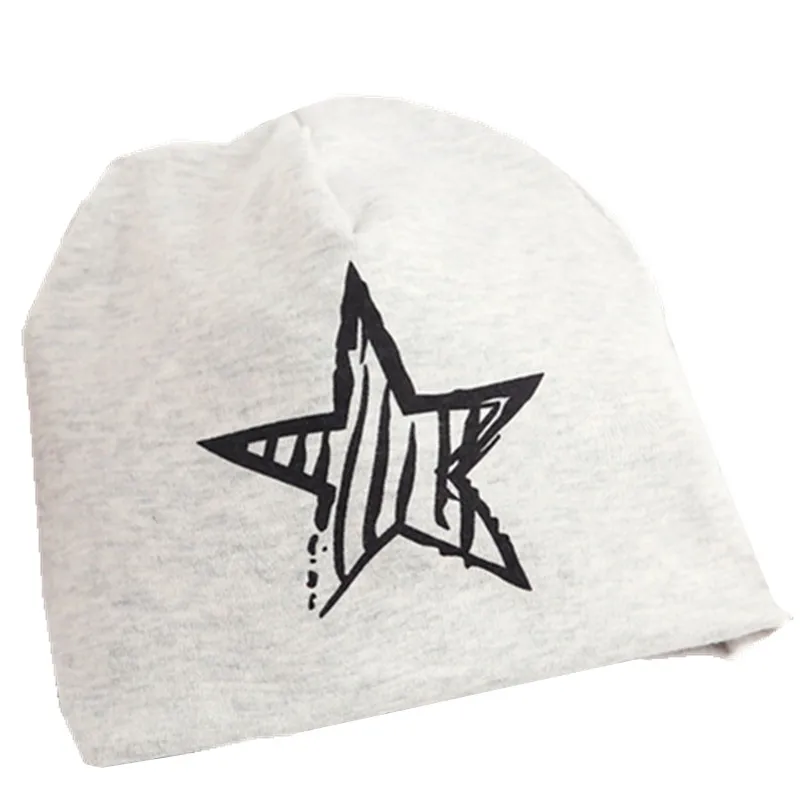 hat star grey Детский воротник-шарф с мультяшным принтом; сезон осень-зима; Детский Теплый шейный платок; хлопковый Детский шарф; Детские шарфы - Цвет: hat star grey