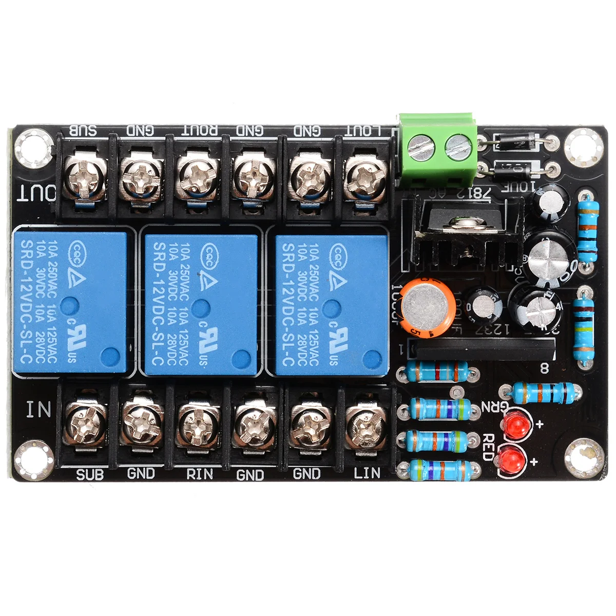 Audio Portable Amplifier Speaker Delay Board UPC1237 2.1 Dual Channel Speakers Protection Circuit Board Boot Mute Delay 12-15V