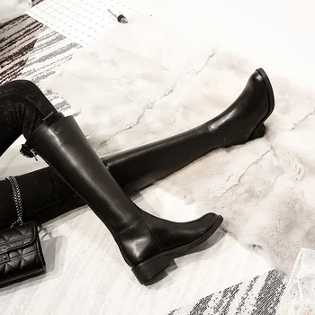

Internet star fall/winter plus velvet boots riding boots small size 33-43 code fashion Joker comfortable anti-skid 2020 new